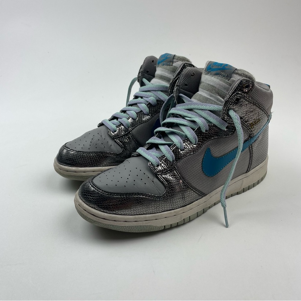 Nike Dunk High Shoes Women’s Sz 8 Gray Blue 2008 Athletic Casual Sneakers